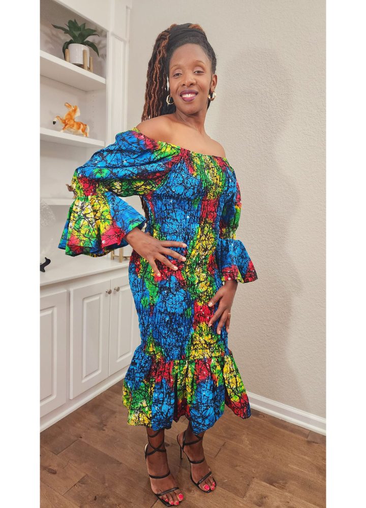 Women African Print Bodycon Dress