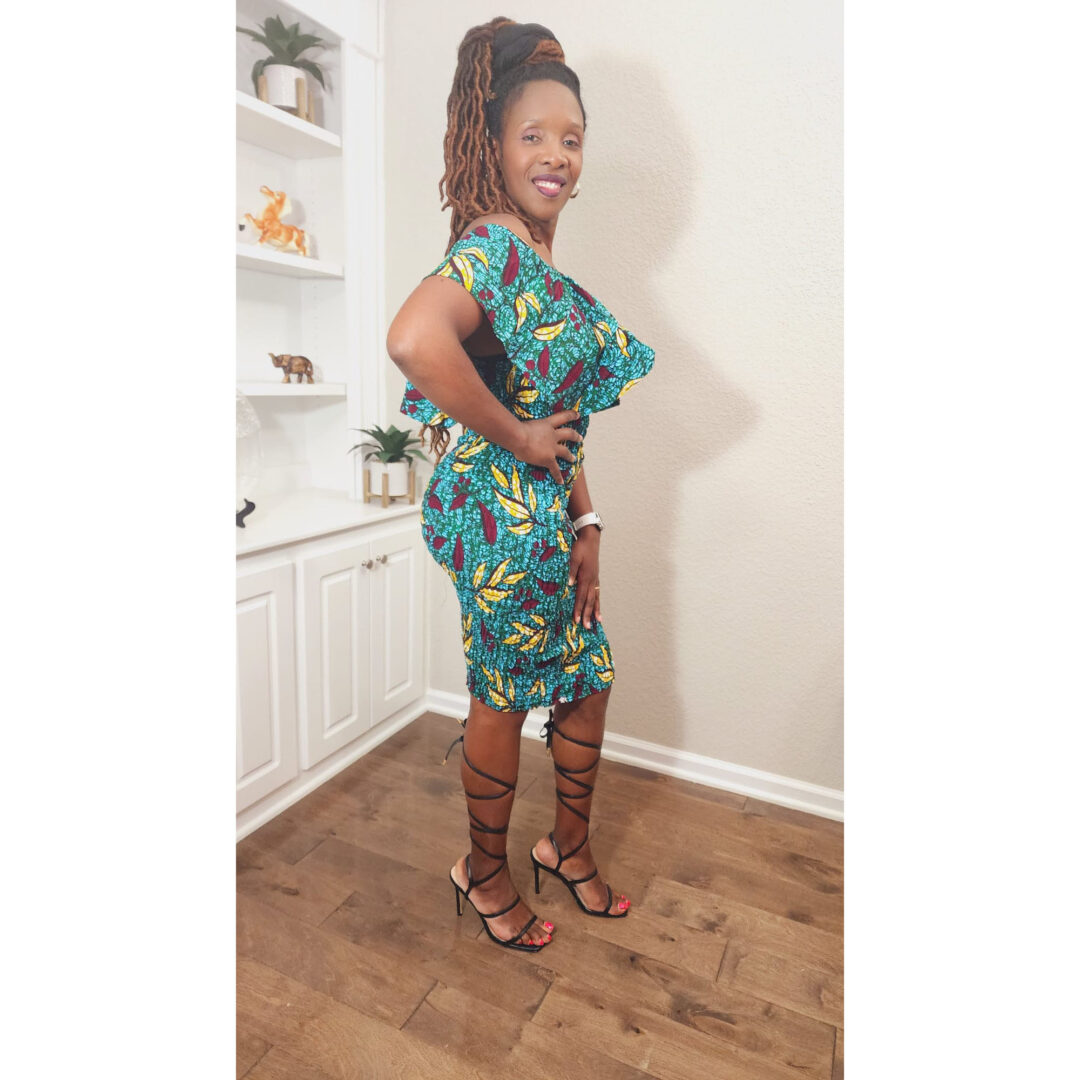 Women African Print Bodycon Dress