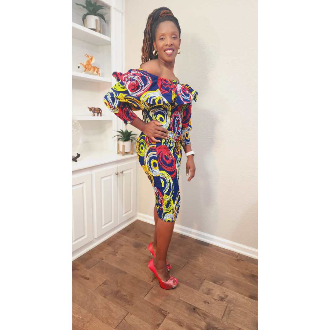 Women African Print Bodycon Dress