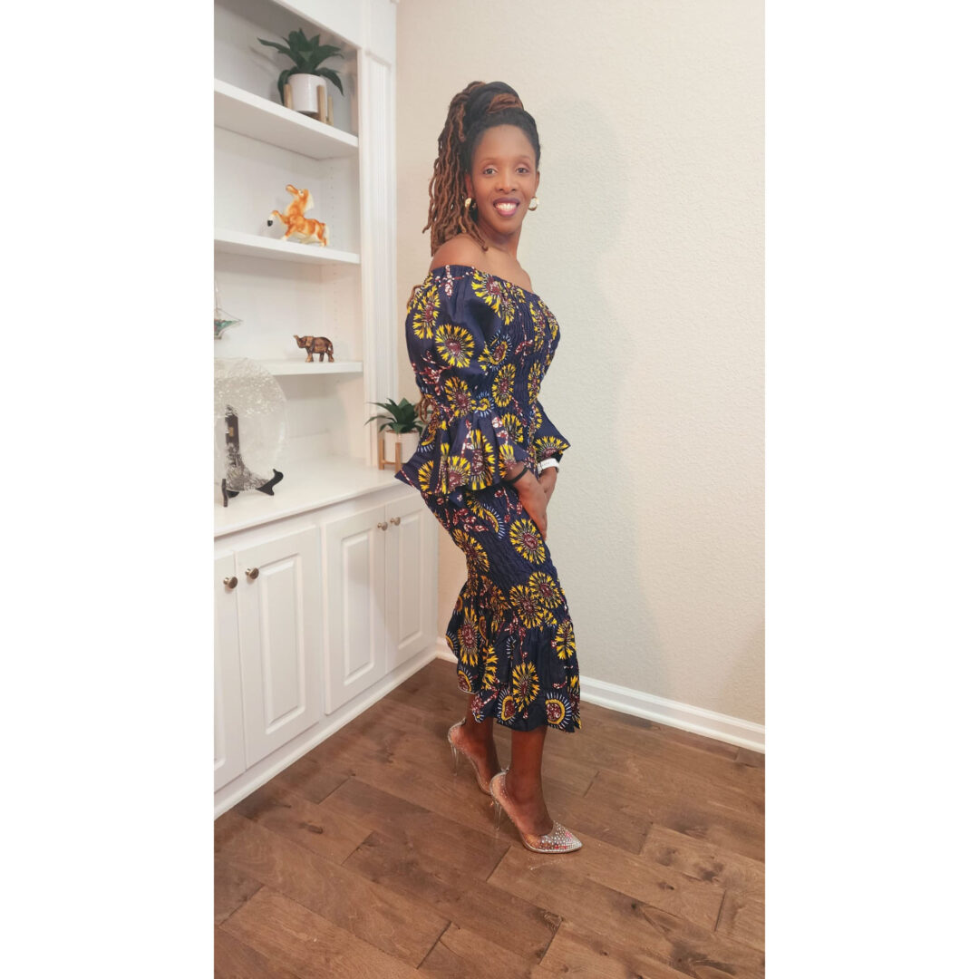 Women African Print Bodycon Dress