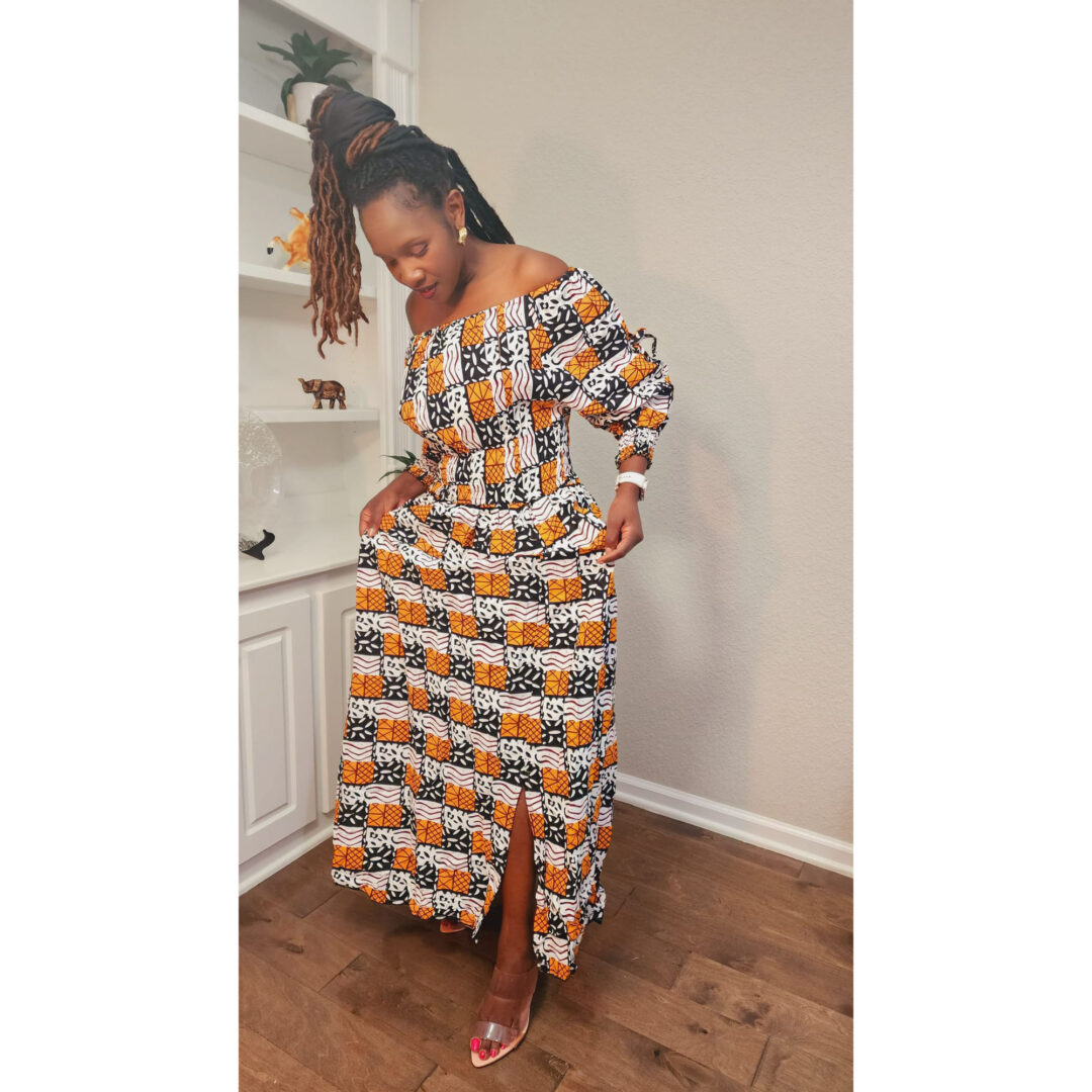 Women African Print Maxi Dress