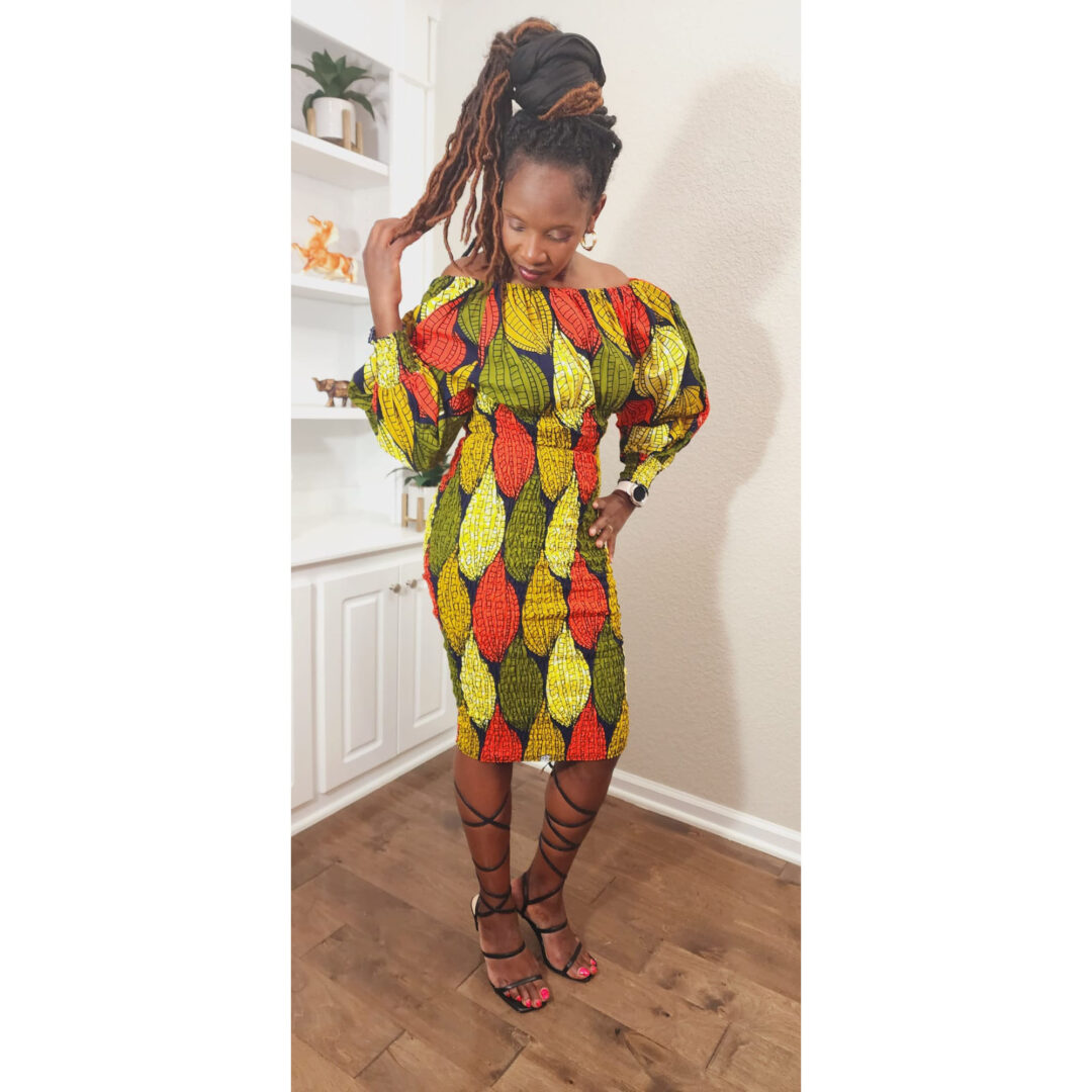 Women African Print Bodycon Dress