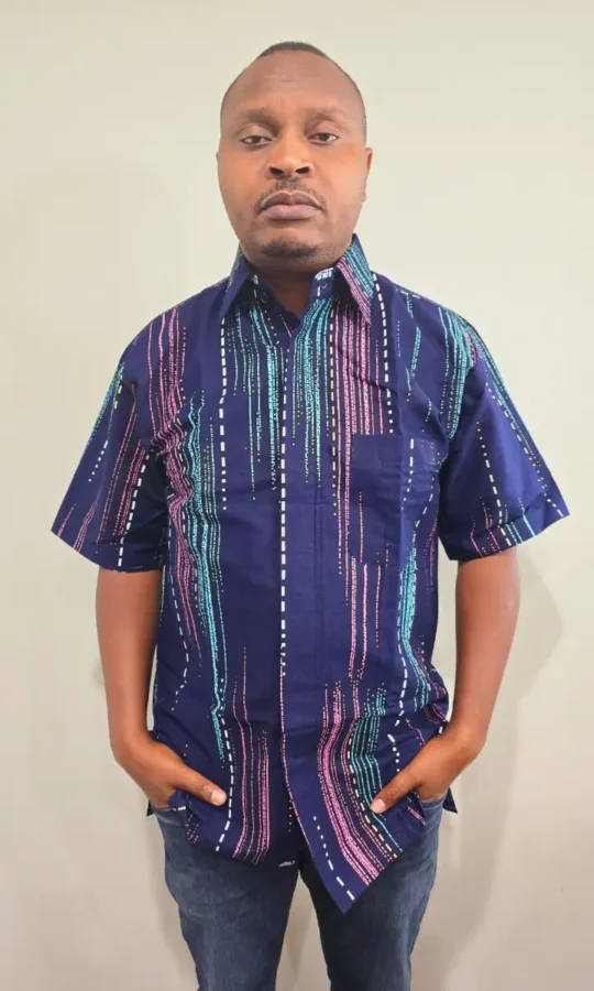 Men African Print Short Sleeved Shirt