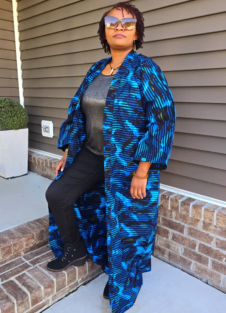 African Print Long Kimono