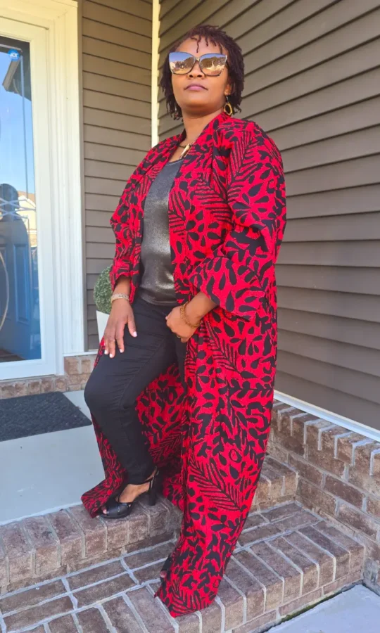 African Print Long Kimono