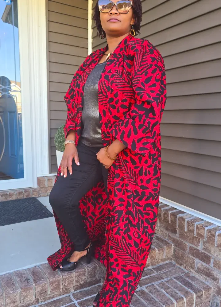 African Print Long Kimono