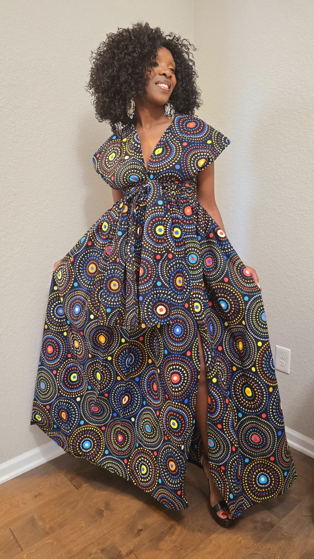 African Print Maxi Dress - Image 3