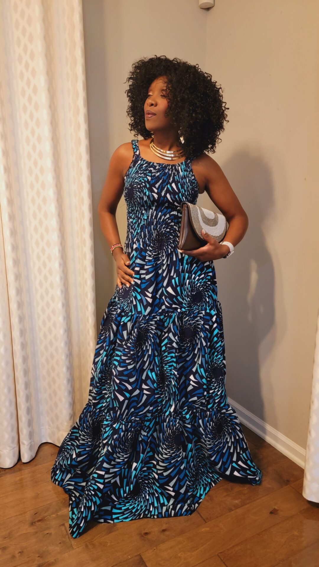 Women African Print Maxi Dress - Image 4