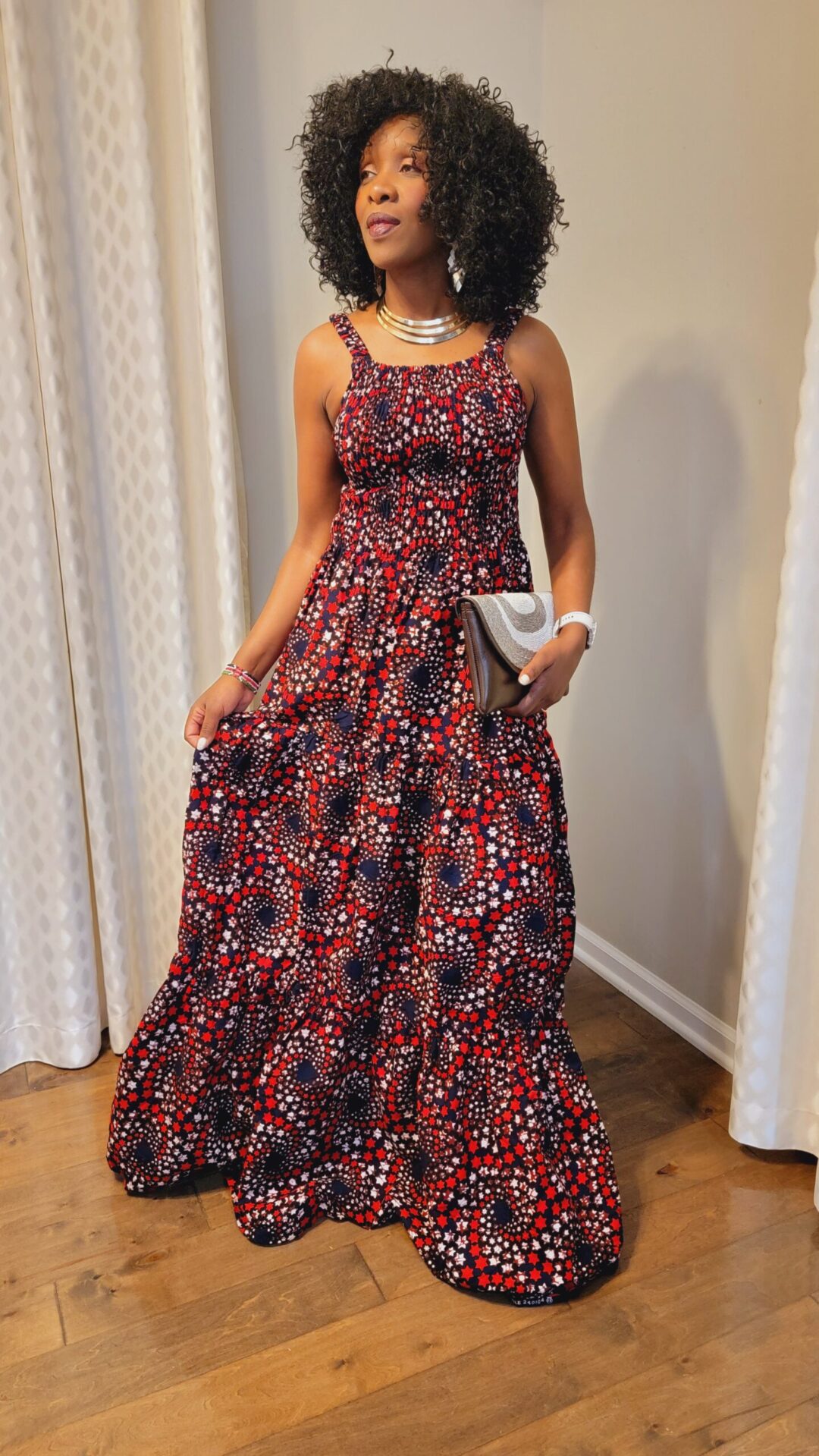 Women African Print Maxi Dress - Image 2