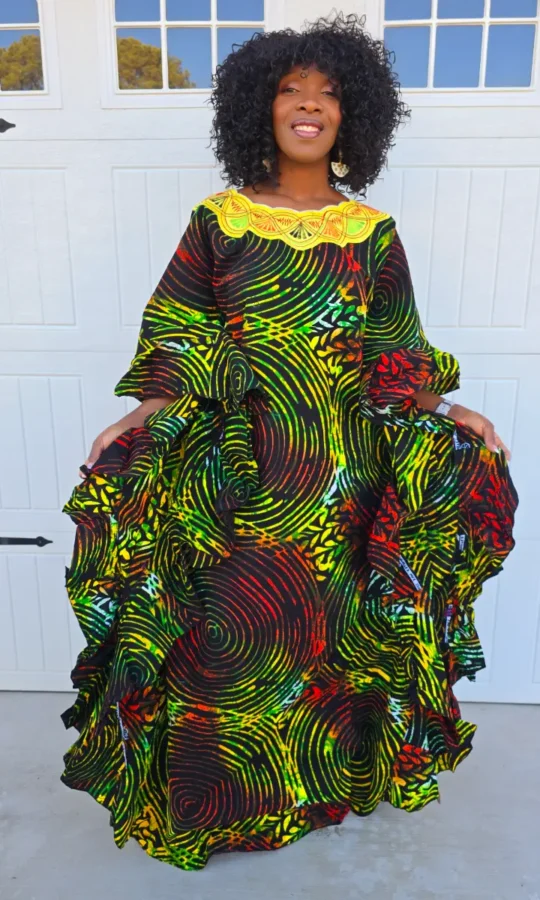 African Embroidered Maxi Dress