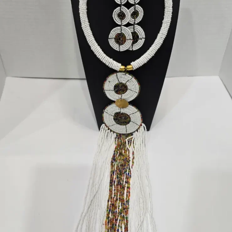 African Maasai Handmade Beaded Necklace Set