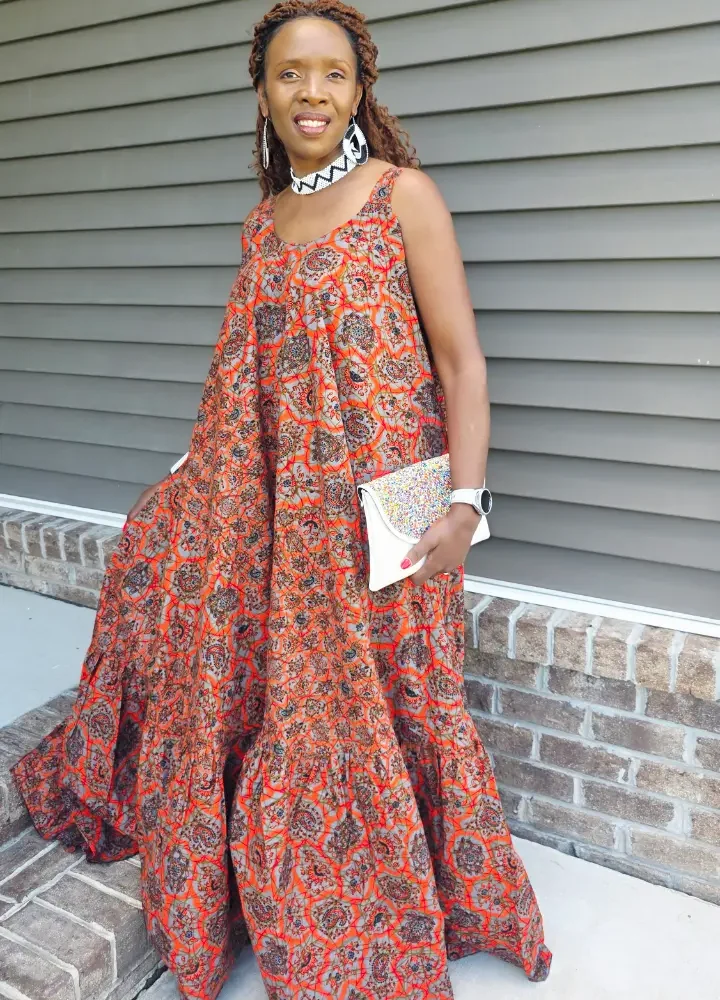 African Print Maxi Summer Dress