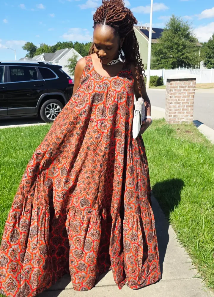 African Print Maxi Summer Dress