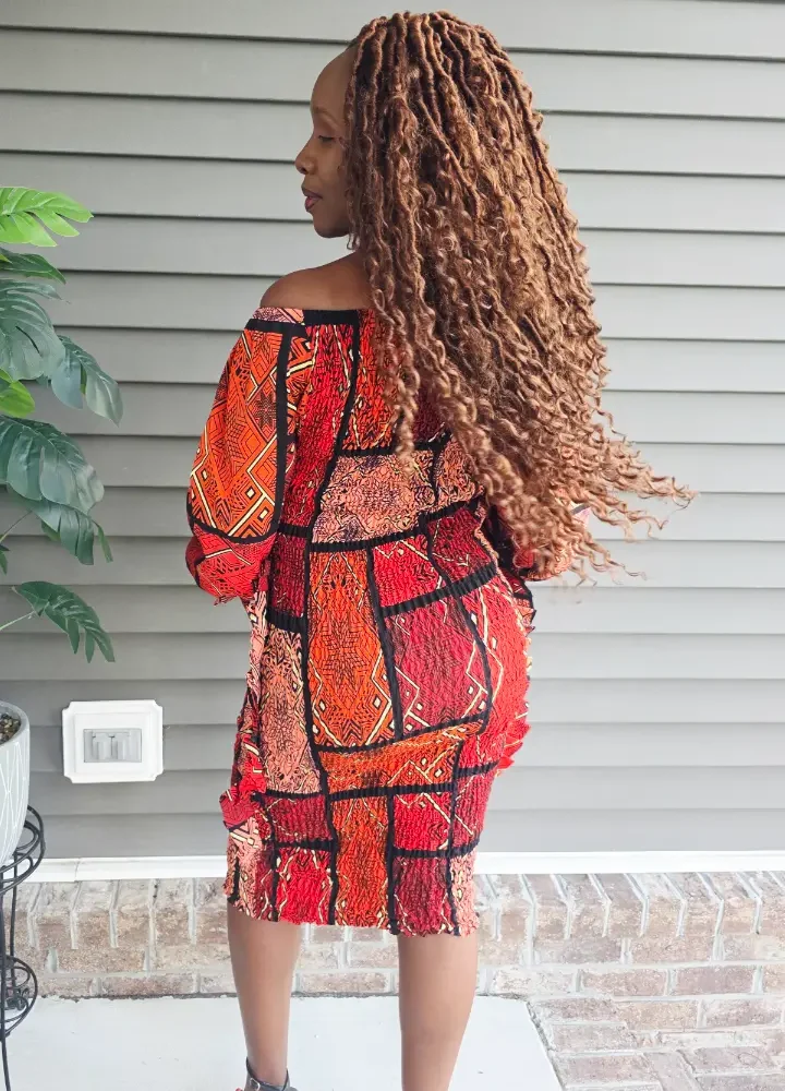 African Print Stretchy Bodycon Short Dress