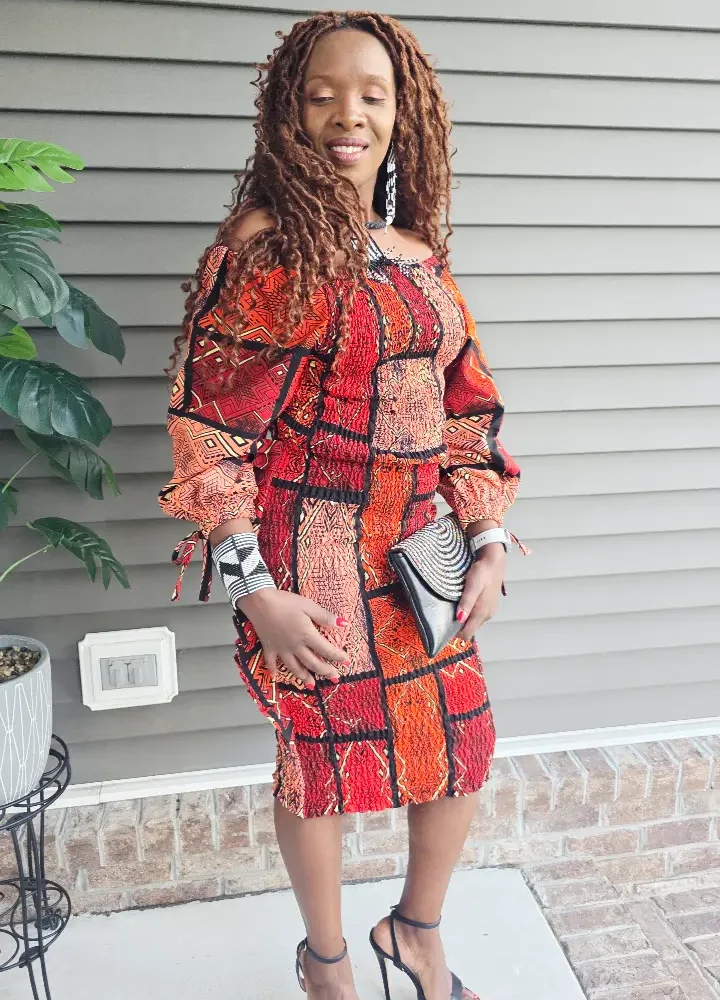 African Print Stretchy Bodycon Short Dress