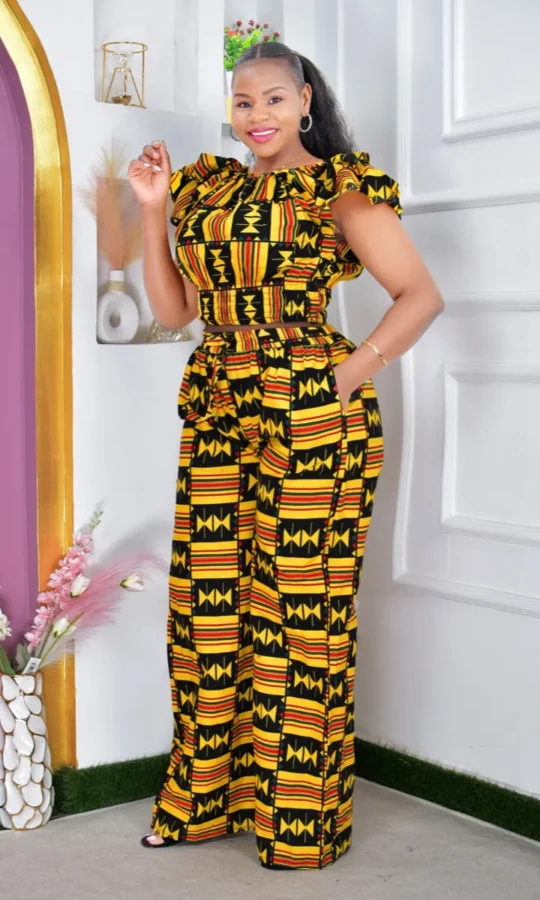African Print Pallazo Pants Set