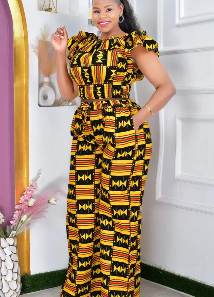 African Print Pallazo Pants Set