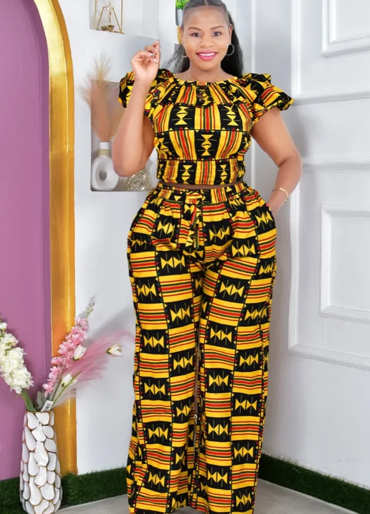 African Print Pallazo Pants Set