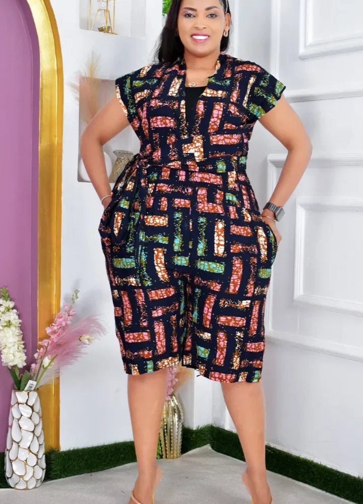 African Print/Ankara Dangaree Short