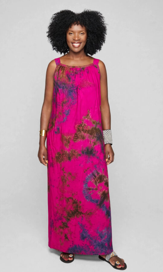 Hooded Tie-Dye Dera Maxi Dress