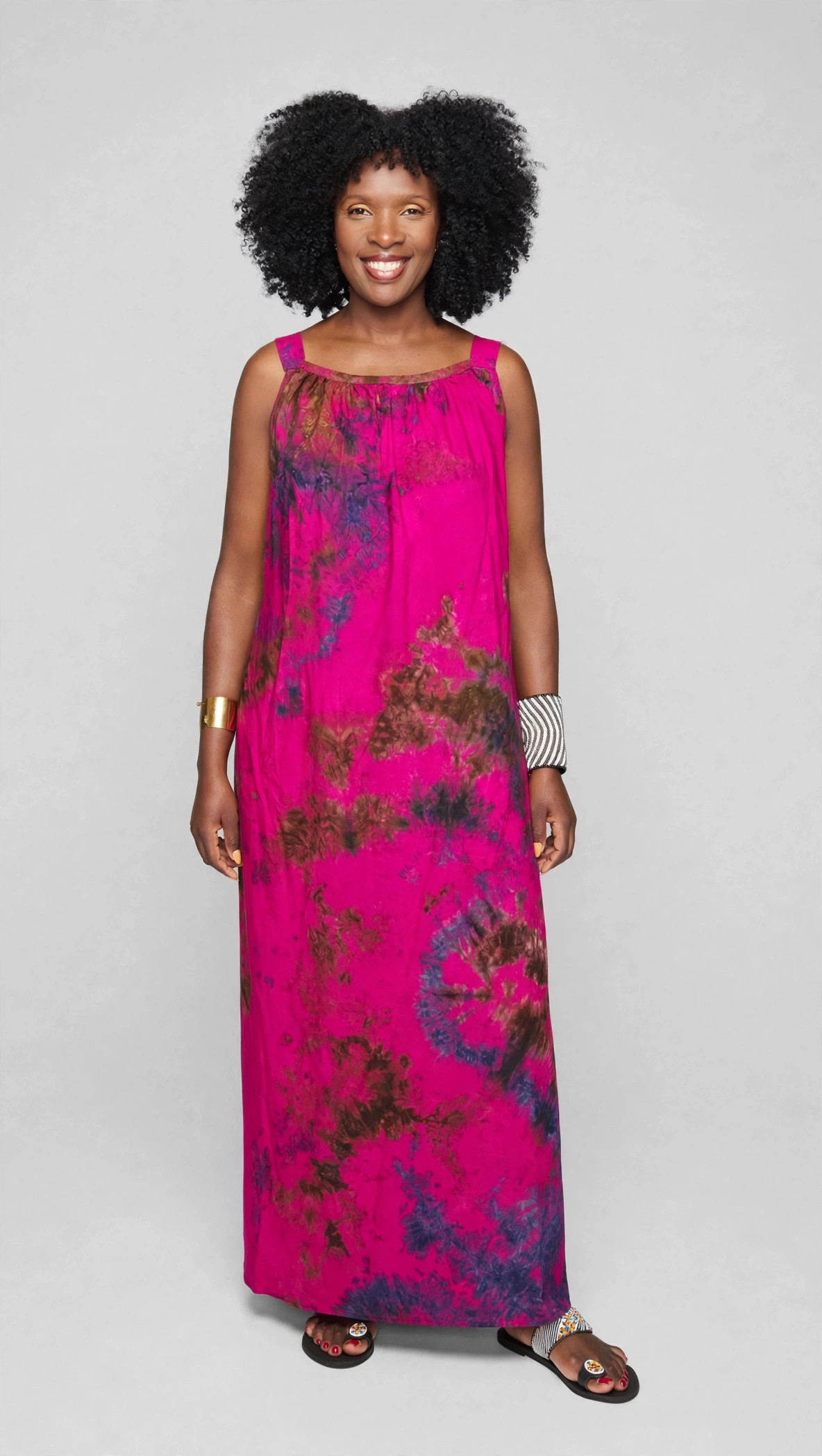 Hooded Tie-Dye Dera Maxi Dress