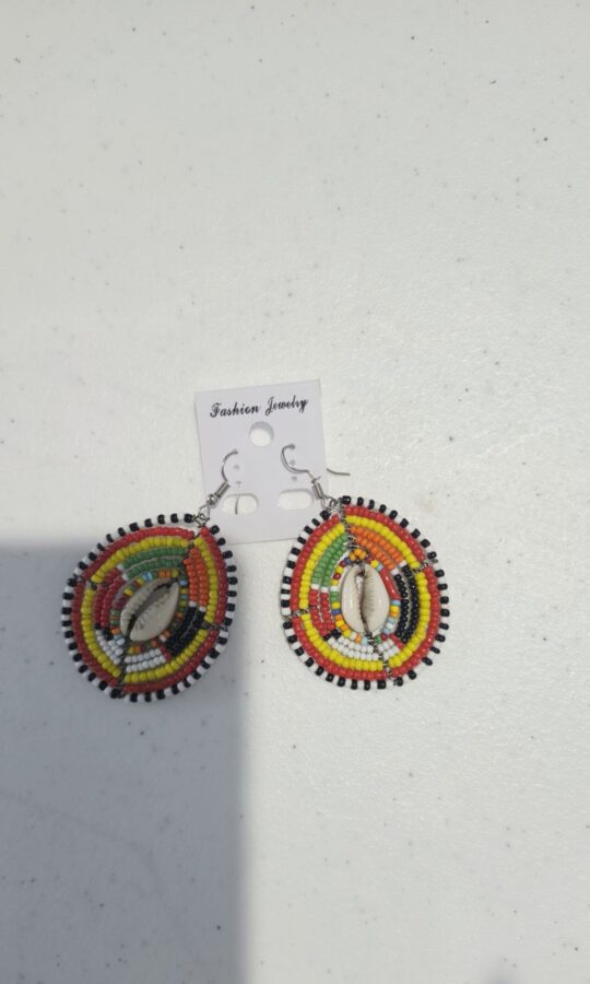 Maasai Cowrie Disc Earrings
