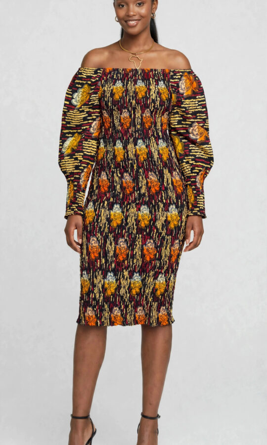 African Print Stretchy Bodycon Short Dress