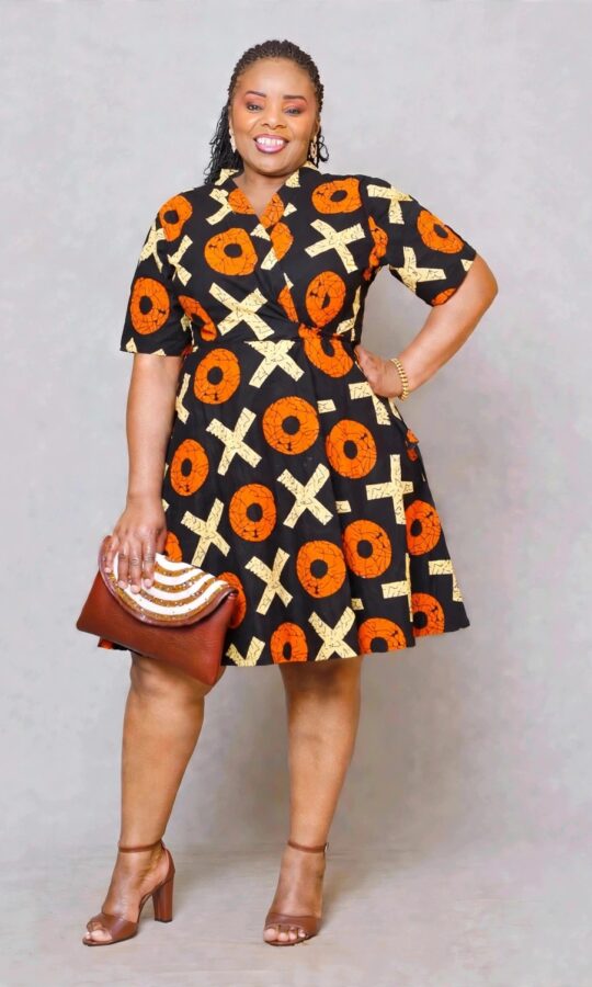 Women's African Print Wrap Overlap Short Dress – Free Size