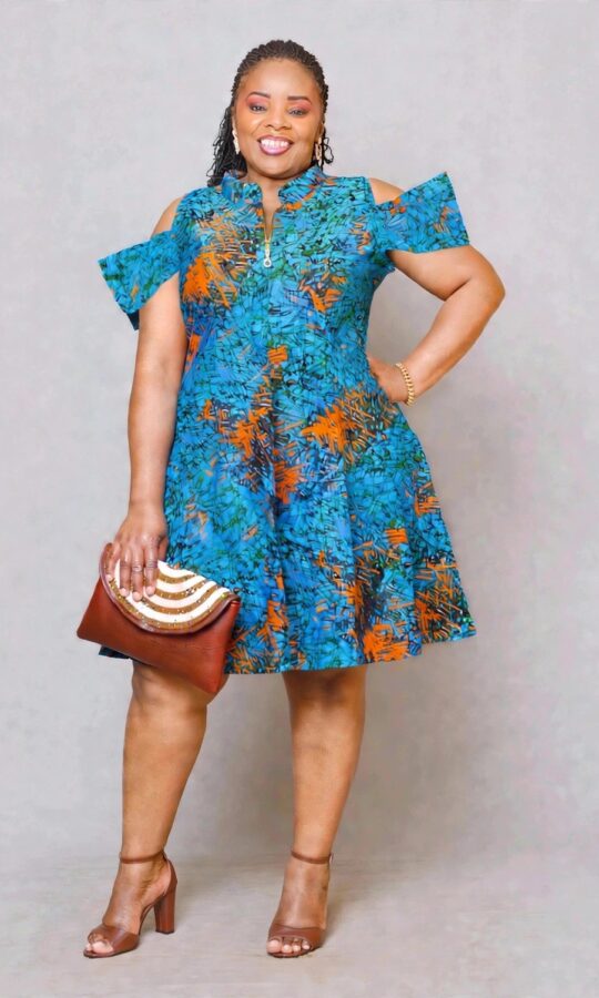 Women's African Print Short Dress – Free Size