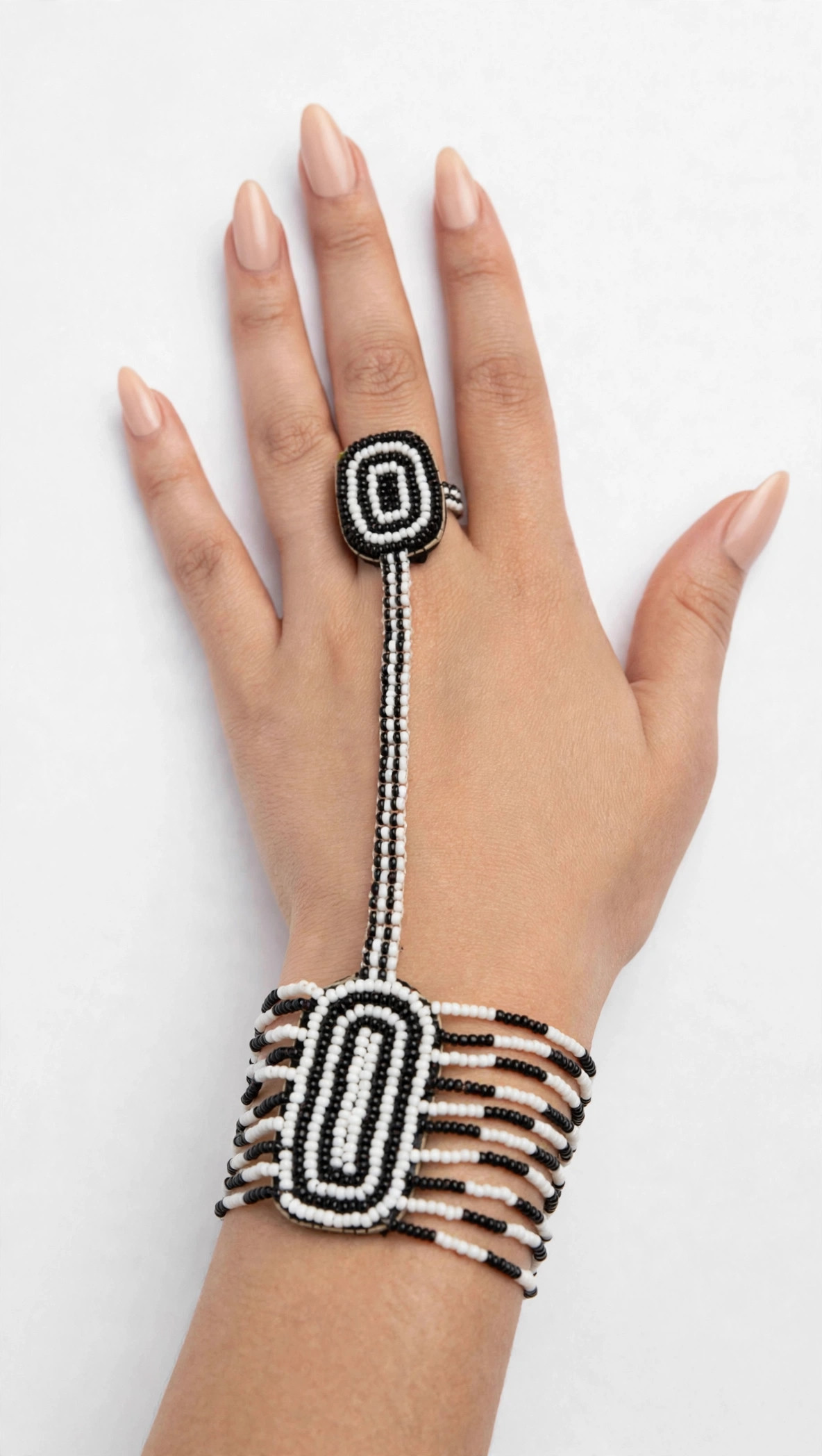 African Beaded Finger Bracelet - Image 3