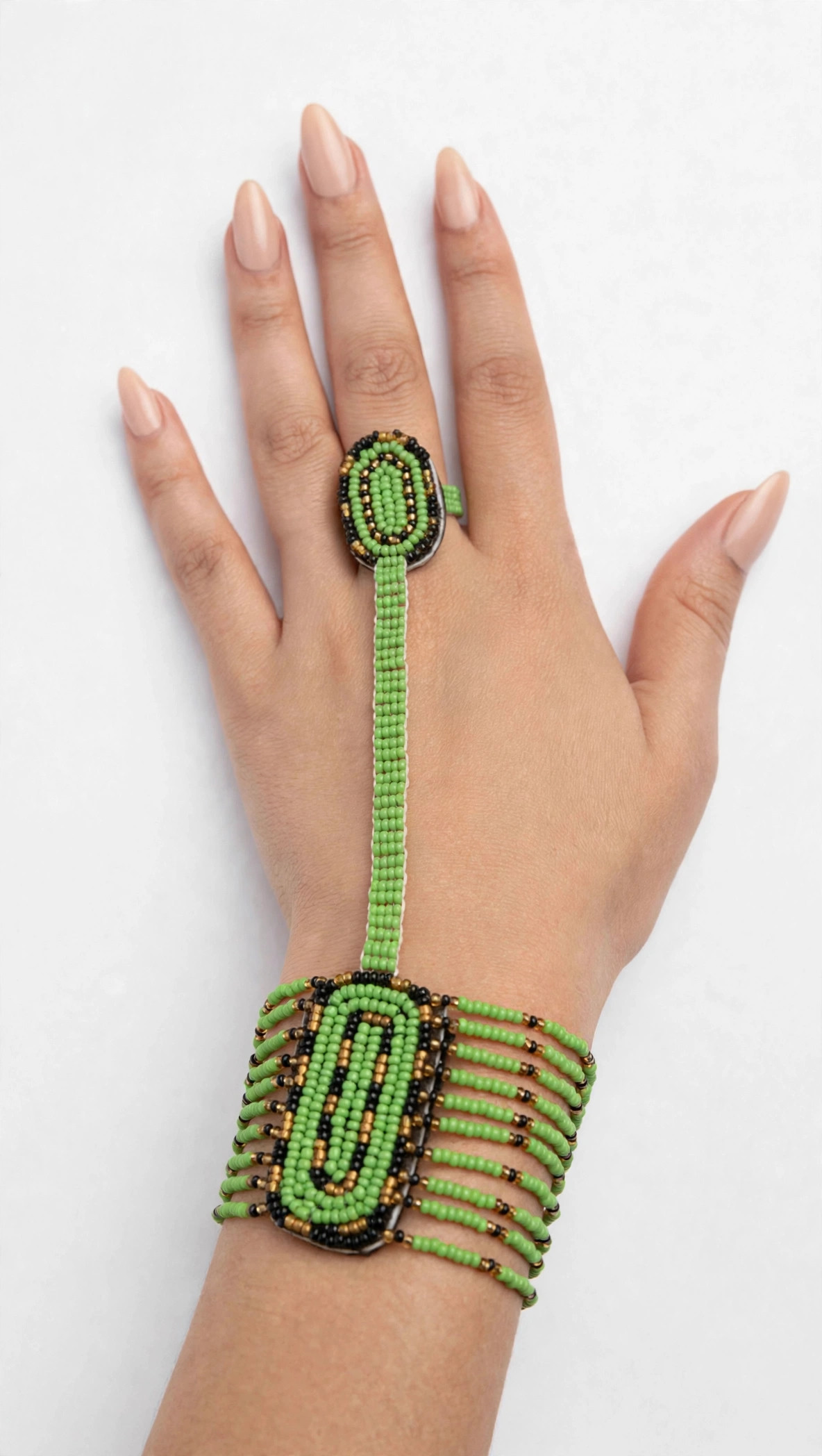 African Beaded Finger Bracelet - Image 5
