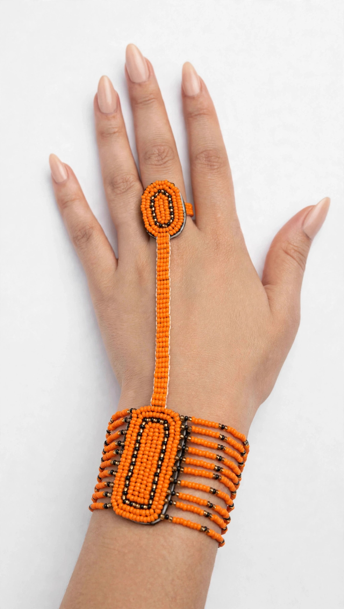 African Beaded Finger Bracelet - Image 4