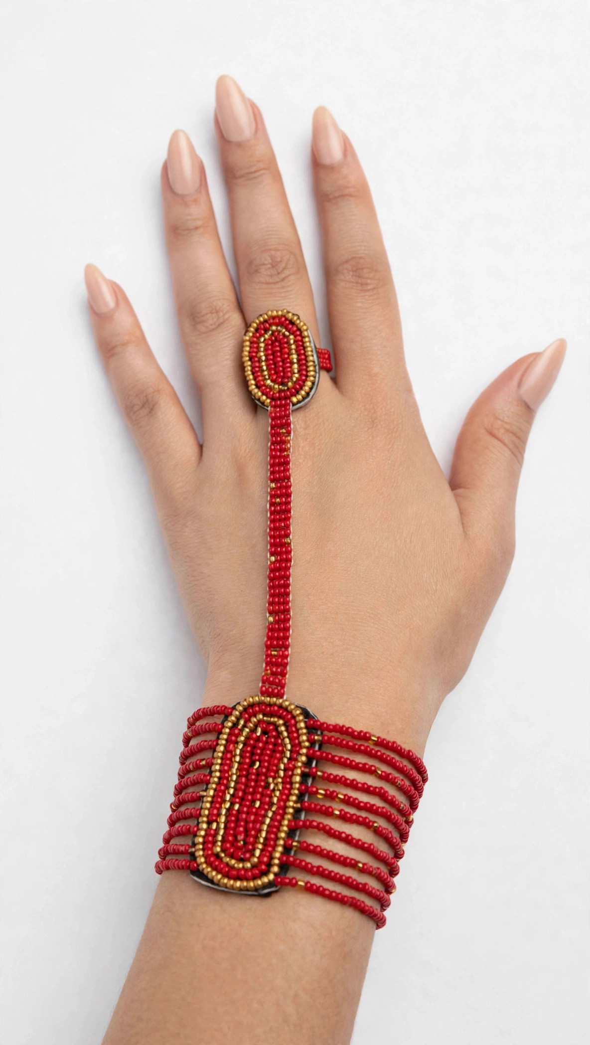 African Beaded Finger Bracelet - Image 6