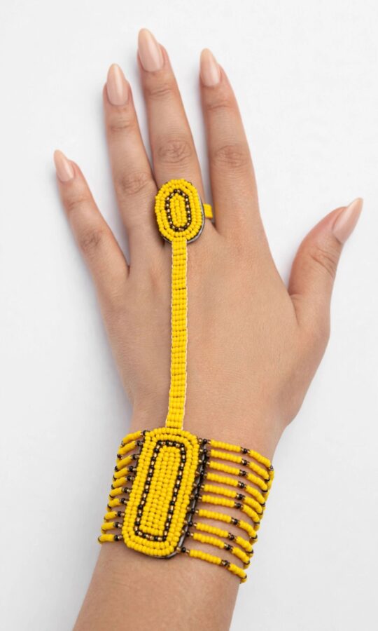African Beaded Finger Bracelet