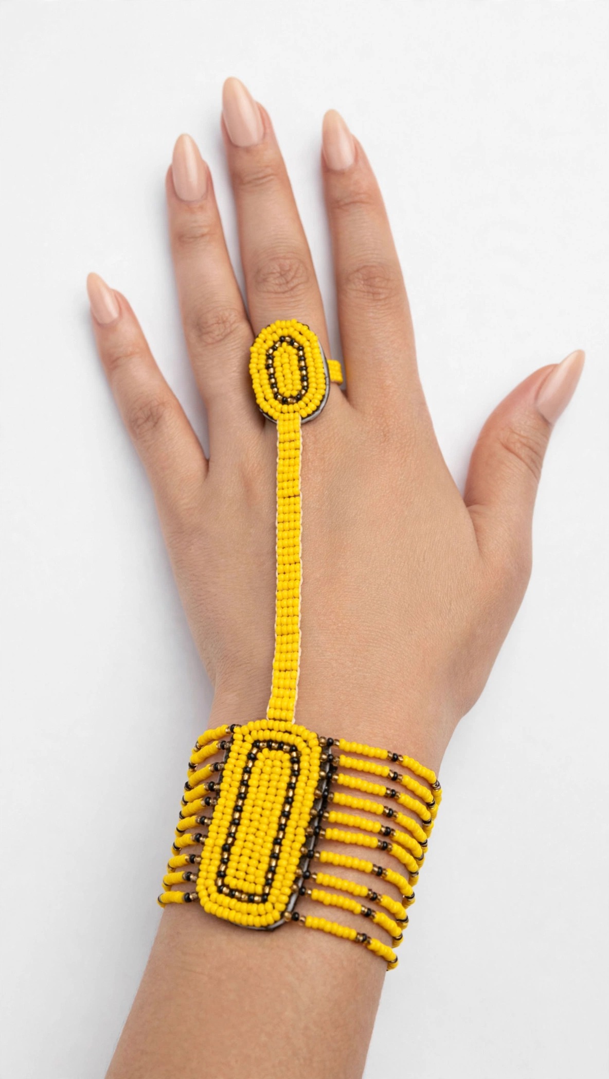 African Beaded Finger Bracelet