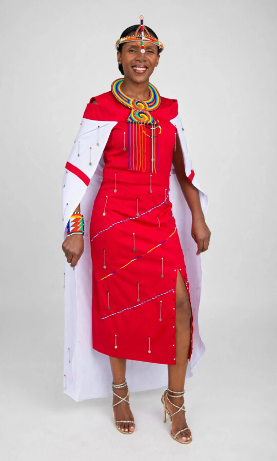 African Maasai Beaded Dress with Cover Up