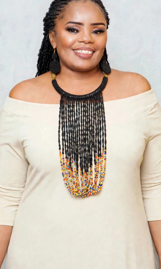 Maasai Beaded Waterfall Necklace & Earrings Set