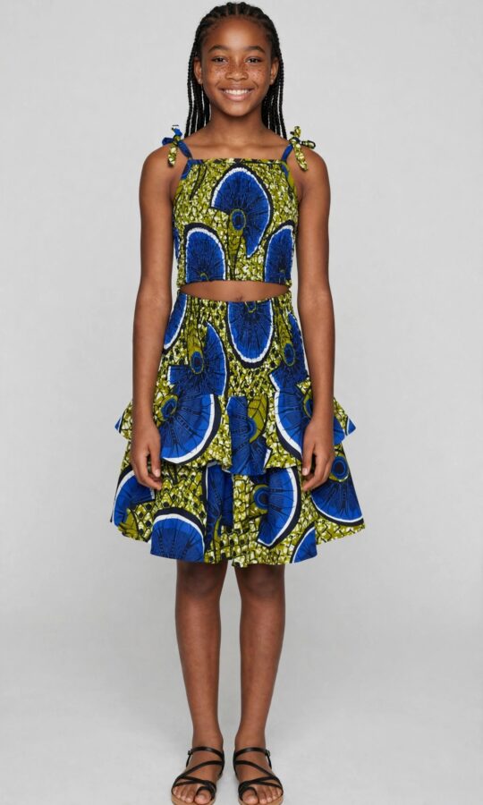African Print Skirt and Top Set